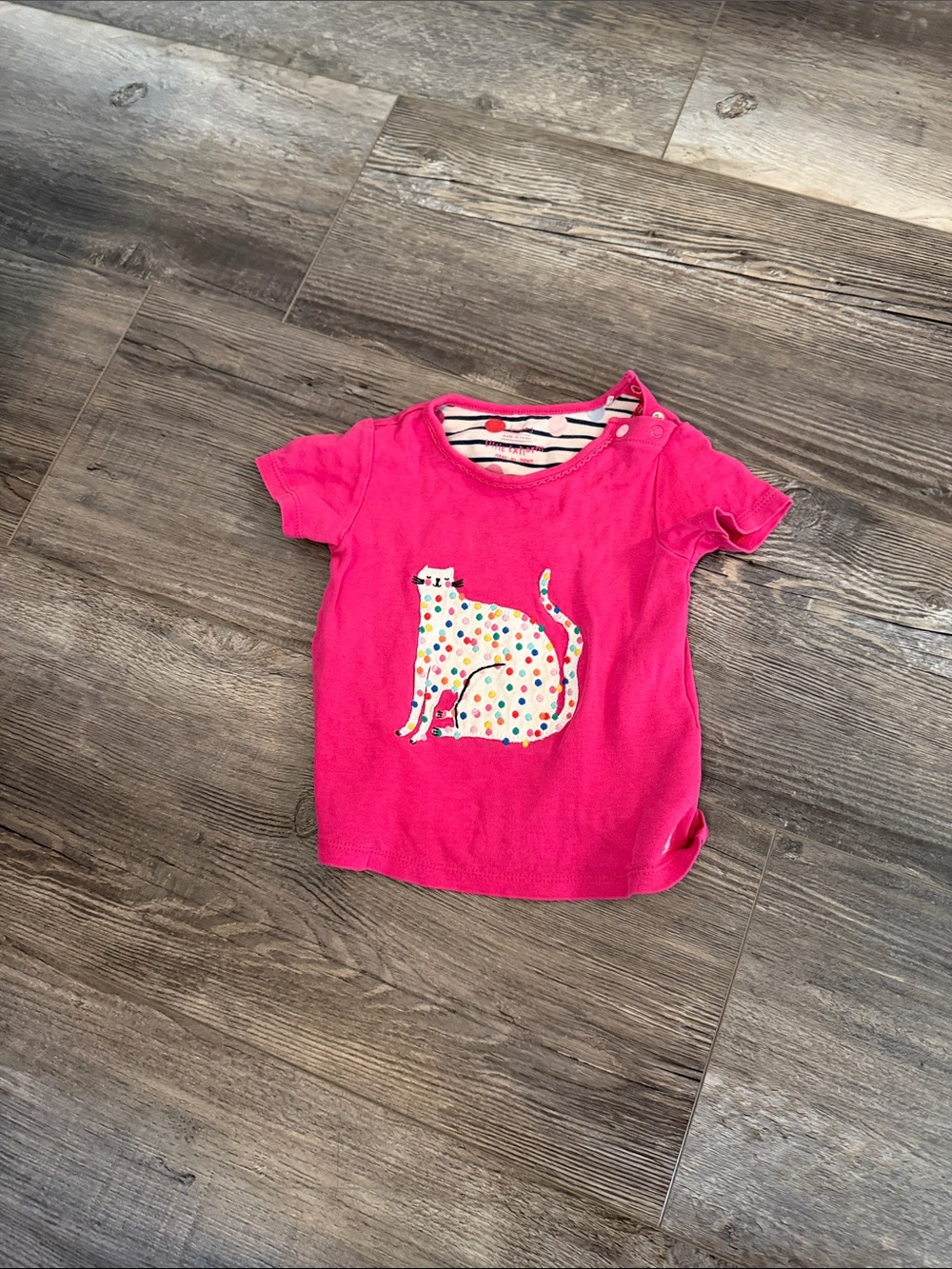 Joules Girls' Hot Pink Cat Graphic Tee